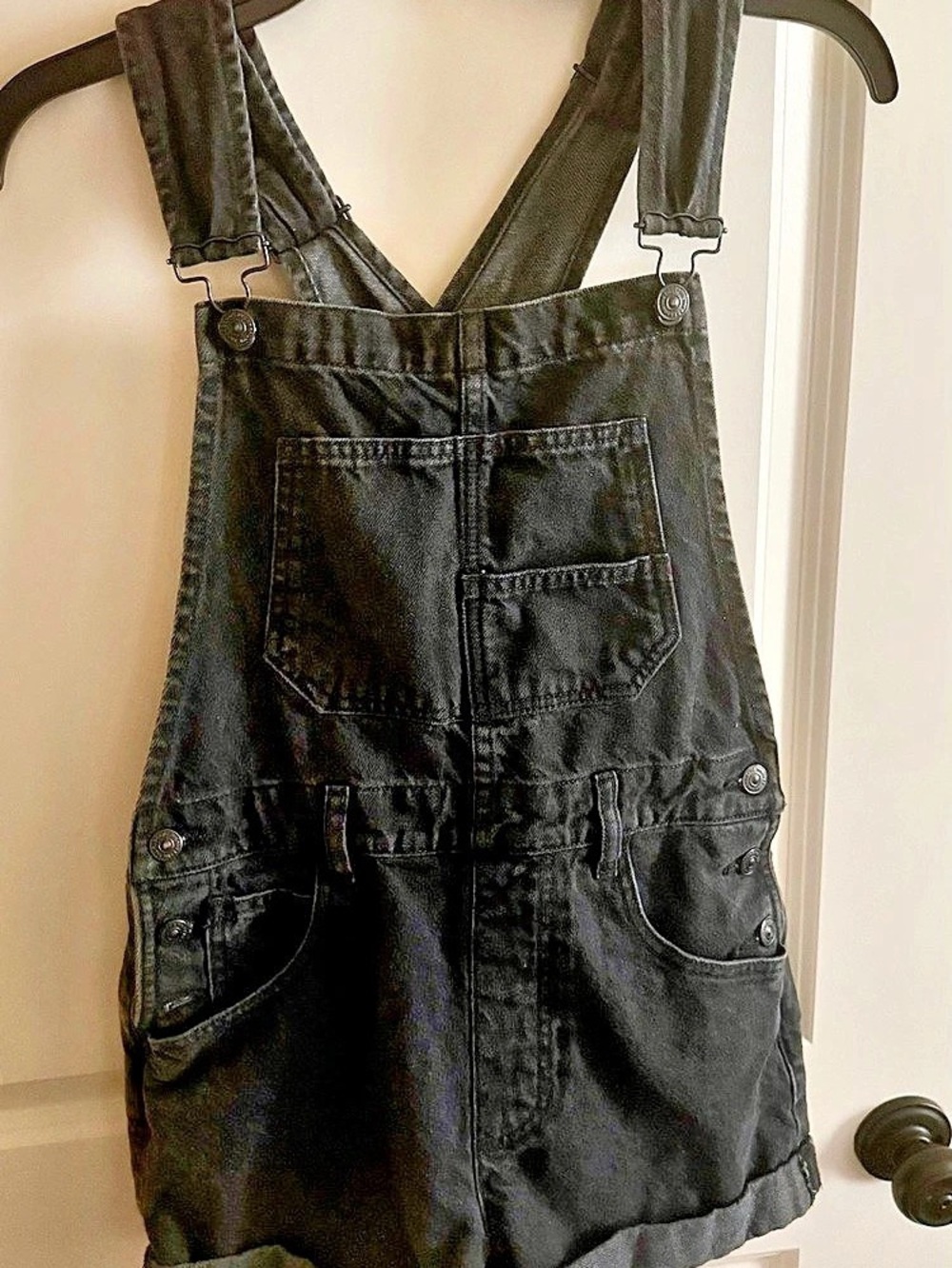 Free People / We The Free Ziggy Denim Shortalls Black Size Small